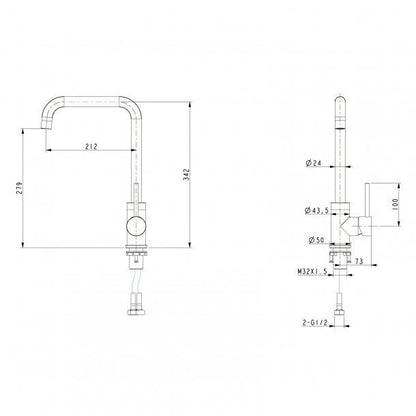 Electroplated Brass Chrome Swivel Spout Kitchen Mixer Tap