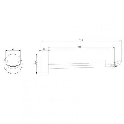 Chrome BathtubBasin Wall Spout