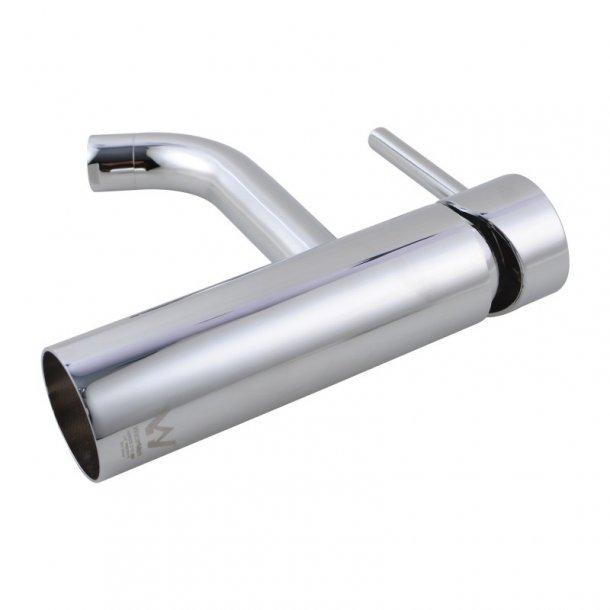 Round Chrome Short Basin Mixer Tap Crooked Water Spout
