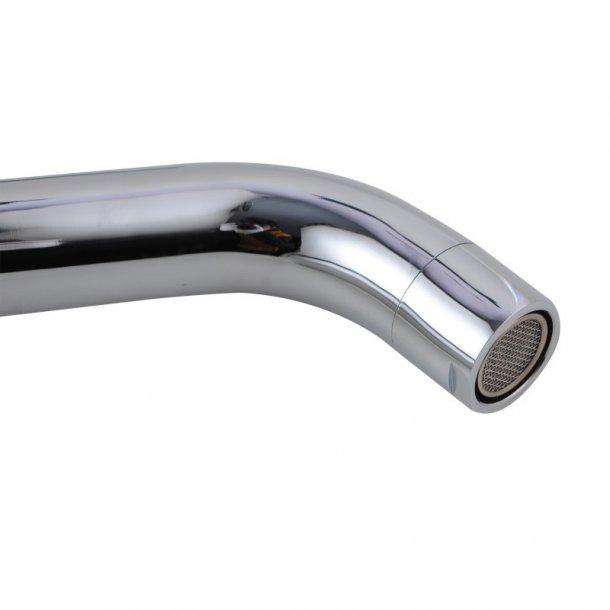 Round Chrome Short Basin Mixer Tap Crooked Water Spout