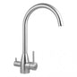Round Brushed 3 Ways Kitchen Sink Mixer Tap