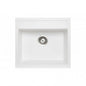 560 x 510 x 200mm Carysil White Single Bowl Granite Top/Flush/Under Mount Kitchen/Laundry Sink