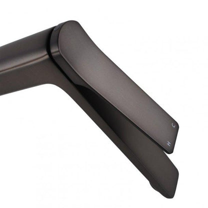 Brass Brushed Gun Metal Grey Tall Kitchen Mixer Tap Sink Mixer