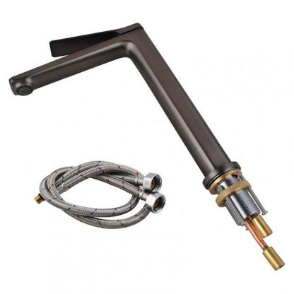 Brass Brushed Gun Metal Grey Tall Kitchen Mixer Tap Sink Mixer