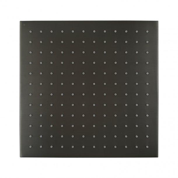 Square Gun Metal Grey Brass Rainfall Shower Head 250mm