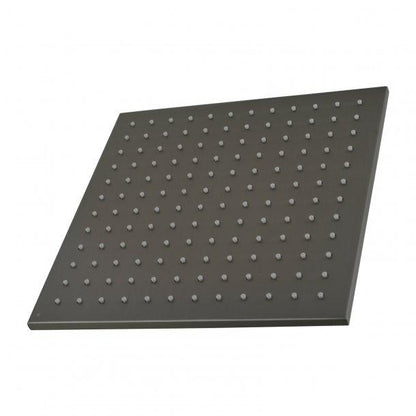 Square Gun Metal Grey Brass Rainfall Shower Head 250mm