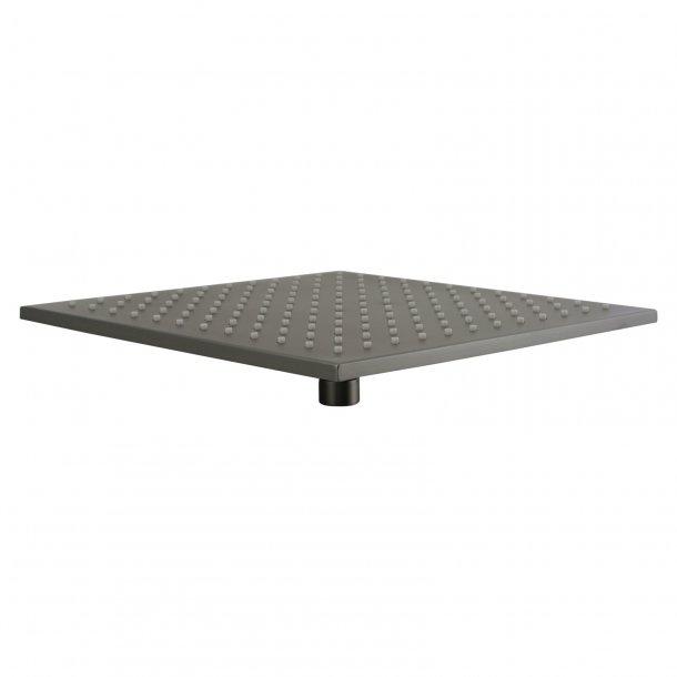 Square Gun Metal Grey Brass Rainfall Shower Head 250mm