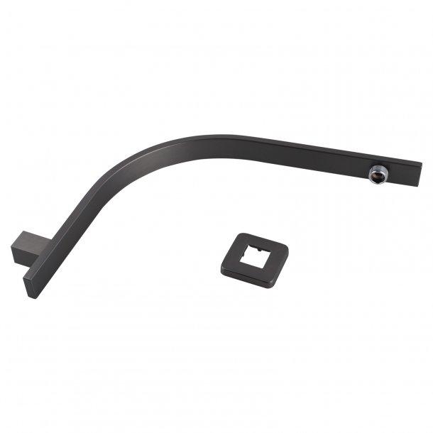 Square Gun Metal Grey Gooseneck Wall Shower Arm