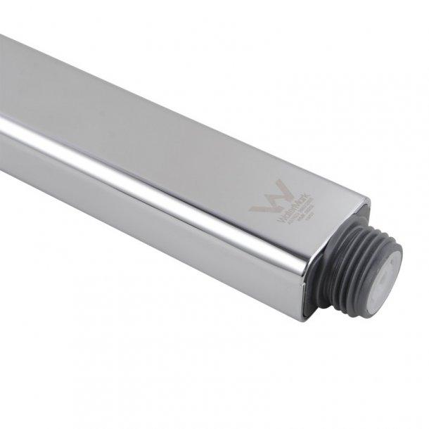 Square Chrome ABS Rainfall Handheld Shower Head With 1.5m Stainless Steel Hose