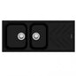 New Beethoven D200 Nera Black 1 and 3/4 Bowl Granite Kitchen Sink 1160*500mm