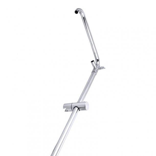 Round Chrome Bottom Inlet Shower Rail