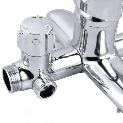 Round Chrome Bottom Inlet Shower Rail