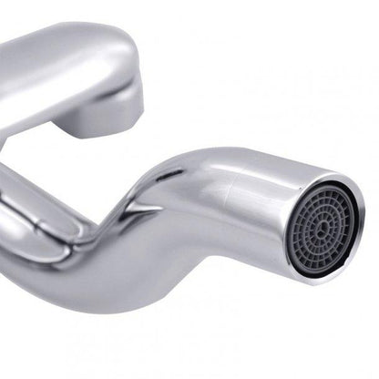Round Chrome Bottom Inlet Shower Rail