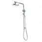 8 inch 200mm Right Angle Round Chrome Twin Shower Station Top Inlet with 3 Functions Handheld