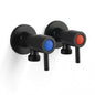Bathroom Round Black 1/4 Turn Washing Machine Stop Taps(one pair)
