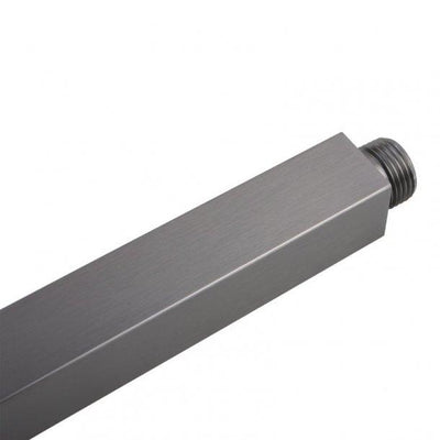 Square Gunmetal Grey Ceiling Shower Arm 600mm Stainless Steel