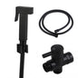 Brass Square Black Toilet Bidet Spray Diverter Wash Kit with 1.2m PVC Hose