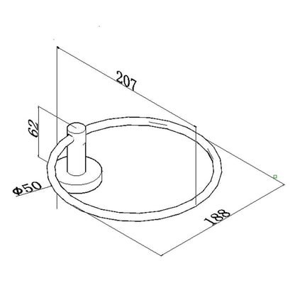 Pentro Gun Metal Grey Round Wall Mounted Round Hand Towel Ring