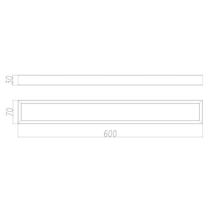 Cavallo Chrome Square Single Towel Rail 600mm