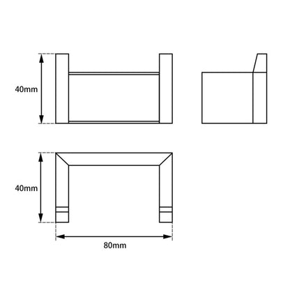 Cavallo Chrome Square Double Robe Hook