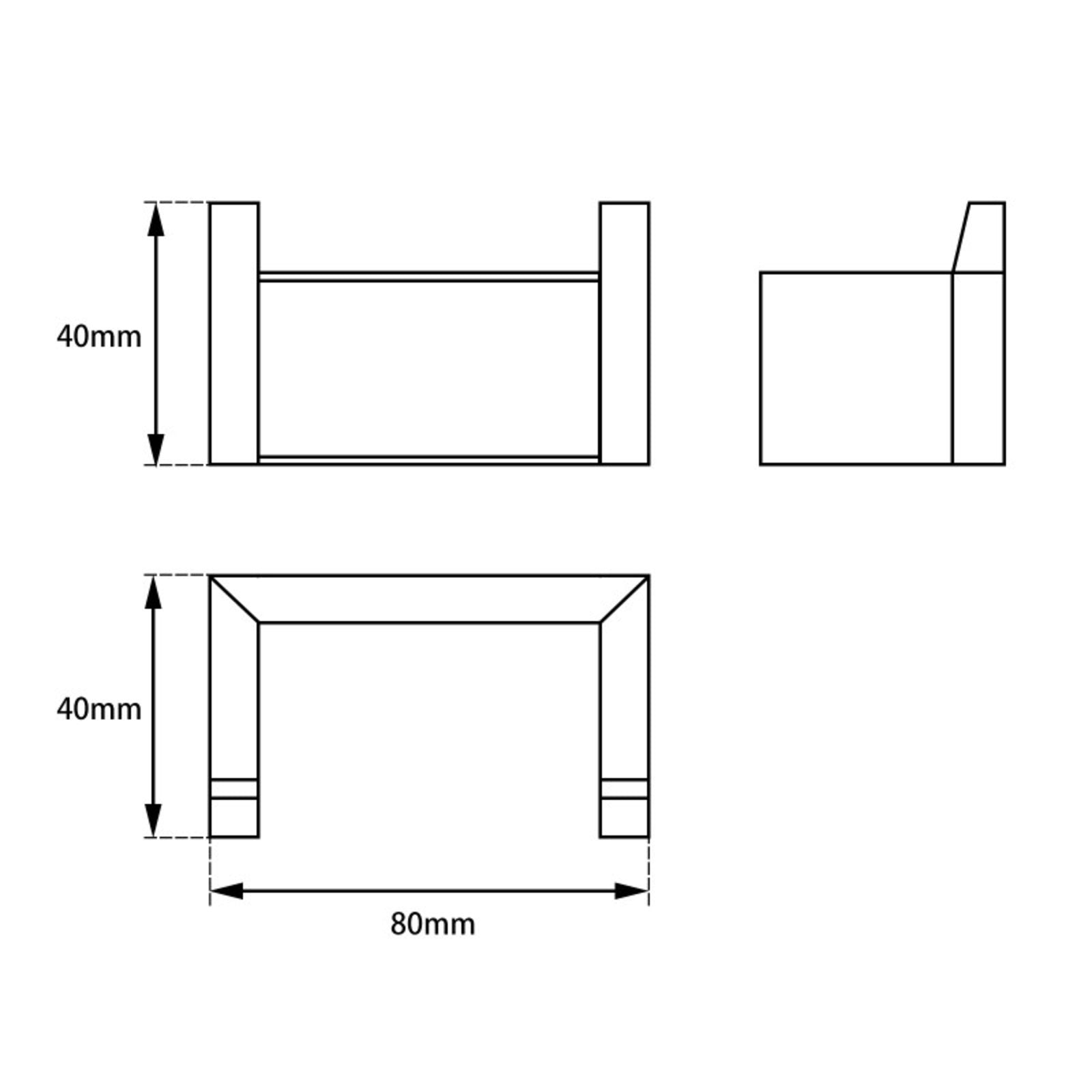 Cavallo Matte Black Square Double Robe Hook