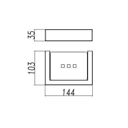 Cavallo Brushed Yellow Gold Soap Dish Holder