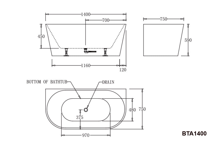 Atlanta Back to Wall Bathtub