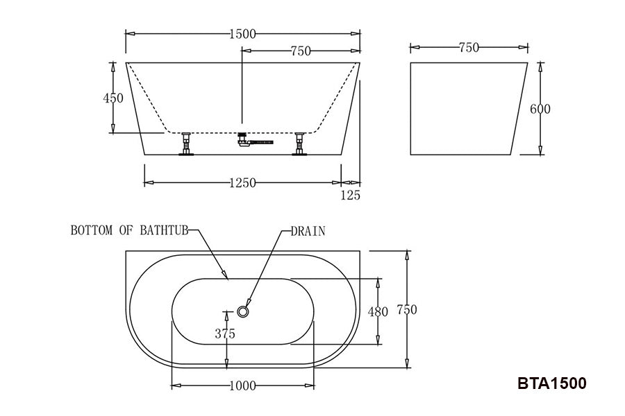 Atlanta Back to Wall Bathtub