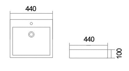 440x440x100  Basin