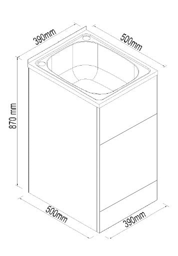 BRC-T27 Rio Laundry Trough with Cabinet (27 litre)