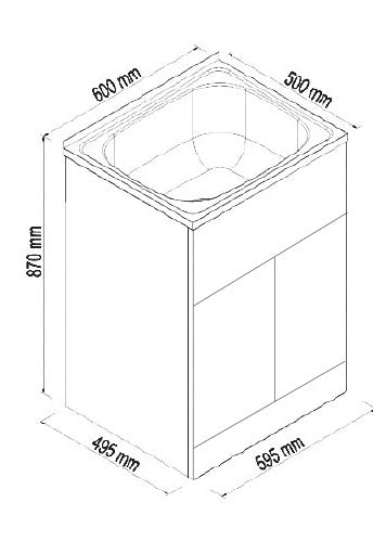 Rio 45L Laundry through with 2 Pck Cabinet