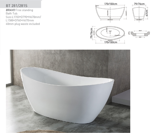 BRAVO Free Standing Bath Tub