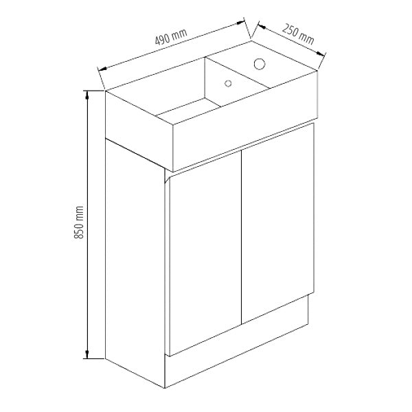 BVS-490 — Rio Slimline Freestanding Vanity