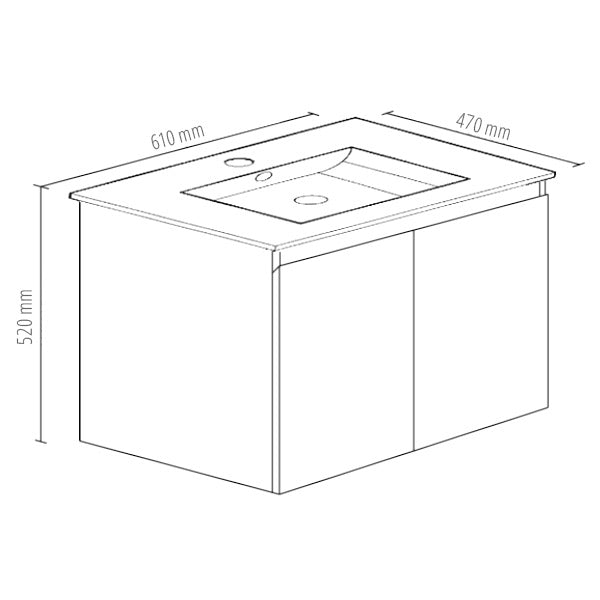BVW-600 — Rio Wall Hung Vanity