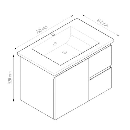 BVW-750 — Rio Wall Hung Vanity