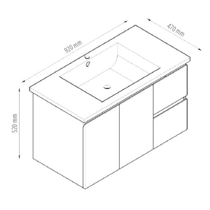 BVW-900 — Rio Wall Hung Vanity