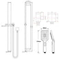 Square Black Sliding Shower Rail without Handheld Shower