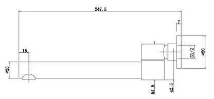 Pentro Matte Black Round Bath Spout