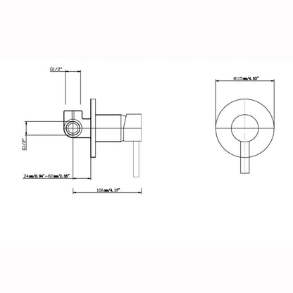 Pentro Brushed Yellow Gold Round Shower Mixer Tap