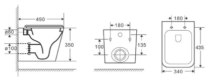 T052E – Wall Hung Pan