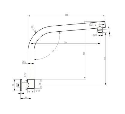 BTG069 — Round Shower Arm