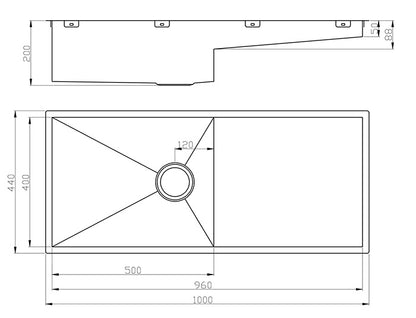 BKS-HA10044 — Atlas Handmade Kitchen Sink