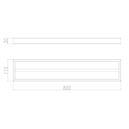 Cavallo Chrome Square Double Towel Rail 800mm