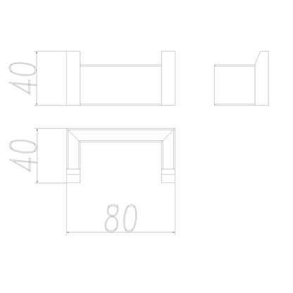 Cavallo Brushed Nickel Square Robe Hook