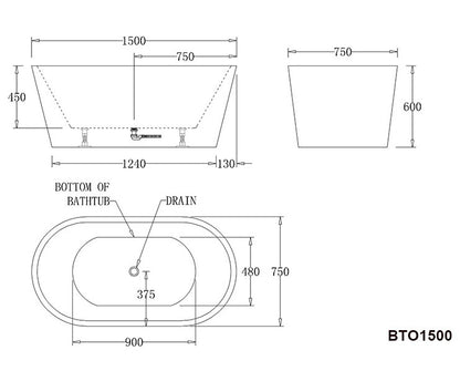 Freestanding Bathtub-Oslo-Black