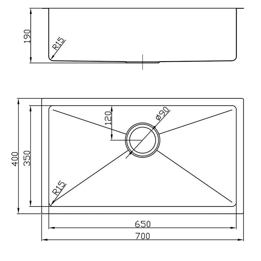 BKS-HA7040 — Atlas Handmade Kitchen Sink