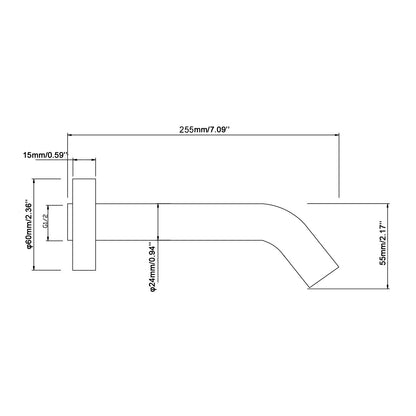 Pentro Matte Black Round Bath Spout