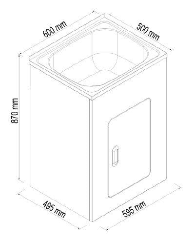BLC-T45 Tulsa Laundry Troughs with Metal Cabinet (45 litre)