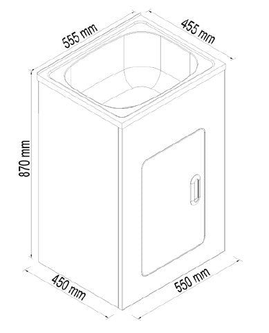 Tulsa 35L Laundry through with Metal Cabinet
