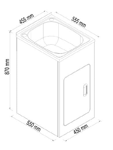 Tulsa 35L Laundry through with Metal Cabinet